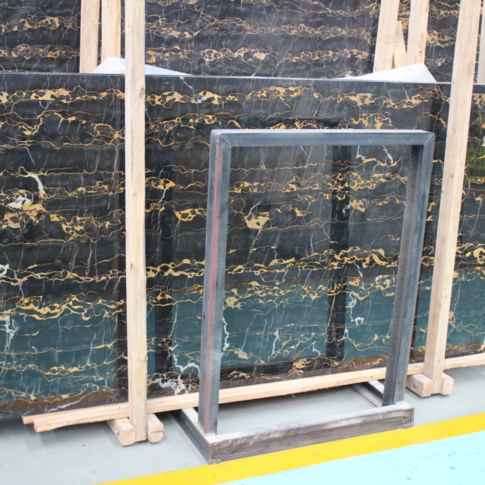 Black portoro extra marble slab