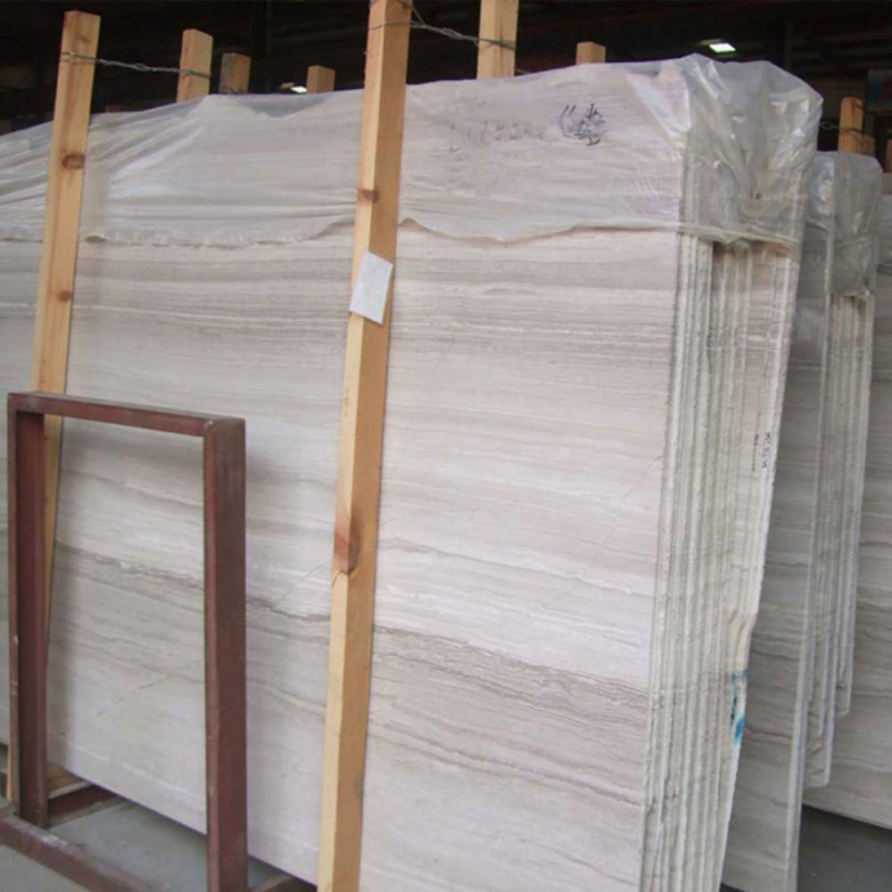 White Wood Grain Marble Slabs