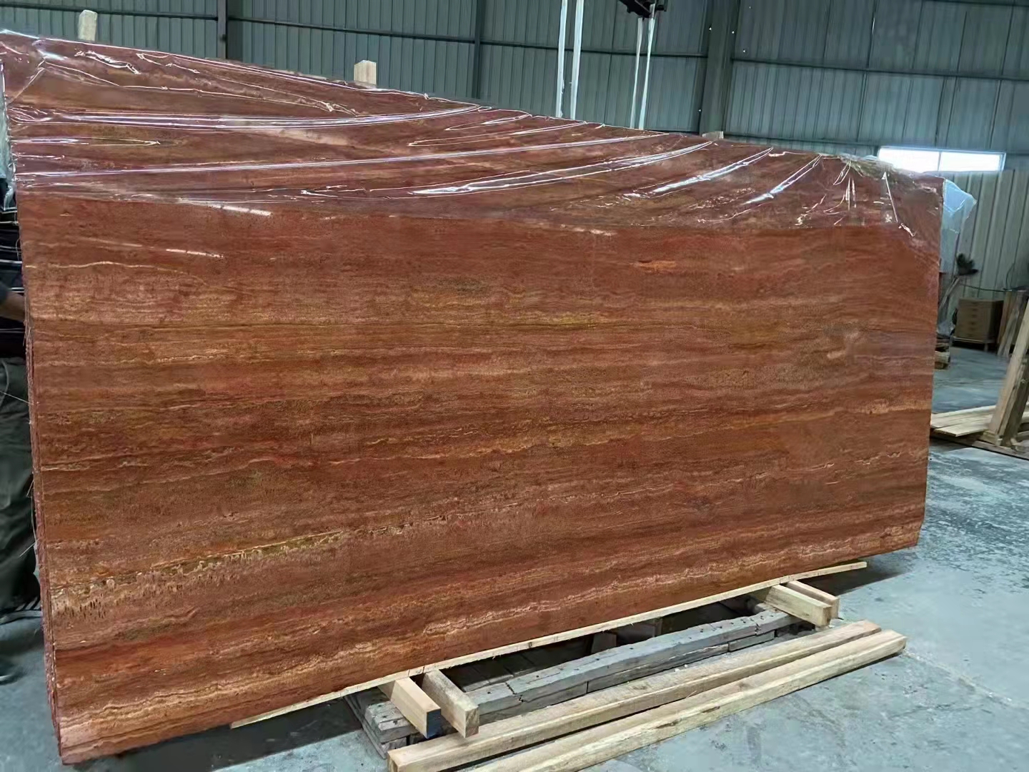 Red Travertine Slab
